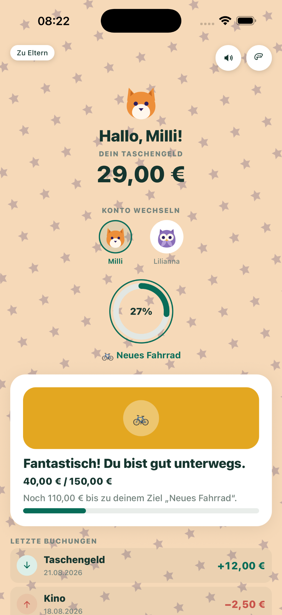 Kindmodus in Pockeeper